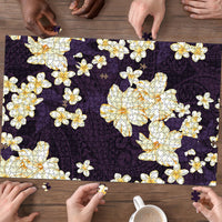 Hawaii Hibiscus Plumeria Purple Puzzle Polynesian Pattern