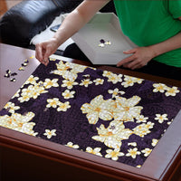 Hawaii Hibiscus Plumeria Purple Puzzle Polynesian Pattern