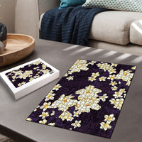 Hawaii Hibiscus Plumeria Purple Puzzle Polynesian Pattern