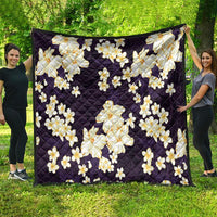 Hawaii Hibiscus Plumeria Purple Quilt Polynesian Pattern