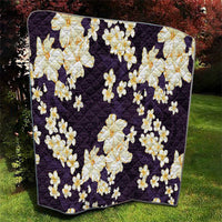 Hawaii Hibiscus Plumeria Purple Quilt Polynesian Pattern