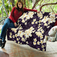 Hawaii Hibiscus Plumeria Purple Quilt Polynesian Pattern