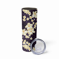 Hawaii Hibiscus Plumeria Purple Skinny Tumbler Polynesian Pattern