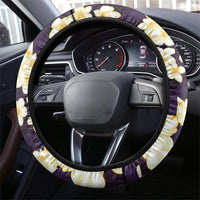 Hawaii Hibiscus Plumeria Purple Steering Wheel Cover Polynesian Pattern