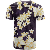Hawaii Hibiscus Plumeria Purple T Shirt Polynesian Pattern LT01 - Polynesian Pride