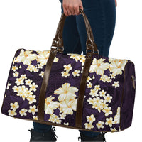 Hawaii Hibiscus Plumeria Purple Travel Bag Polynesian Pattern