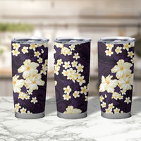 Hawaii Hibiscus Plumeria Purple Tumbler Cup Polynesian Pattern