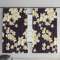 Hawaii Hibiscus Plumeria Purple Window Curtain Polynesian Pattern LT01 With Hooks Purple - Polynesian Pride