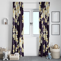Hawaii Hibiscus Plumeria Purple Window Curtain Polynesian Pattern LT01 - Polynesian Pride