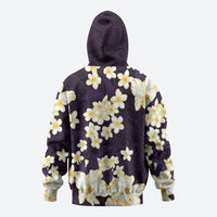 Hawaii Hibiscus Plumeria Purple Zip Hoodie Polynesian Pattern