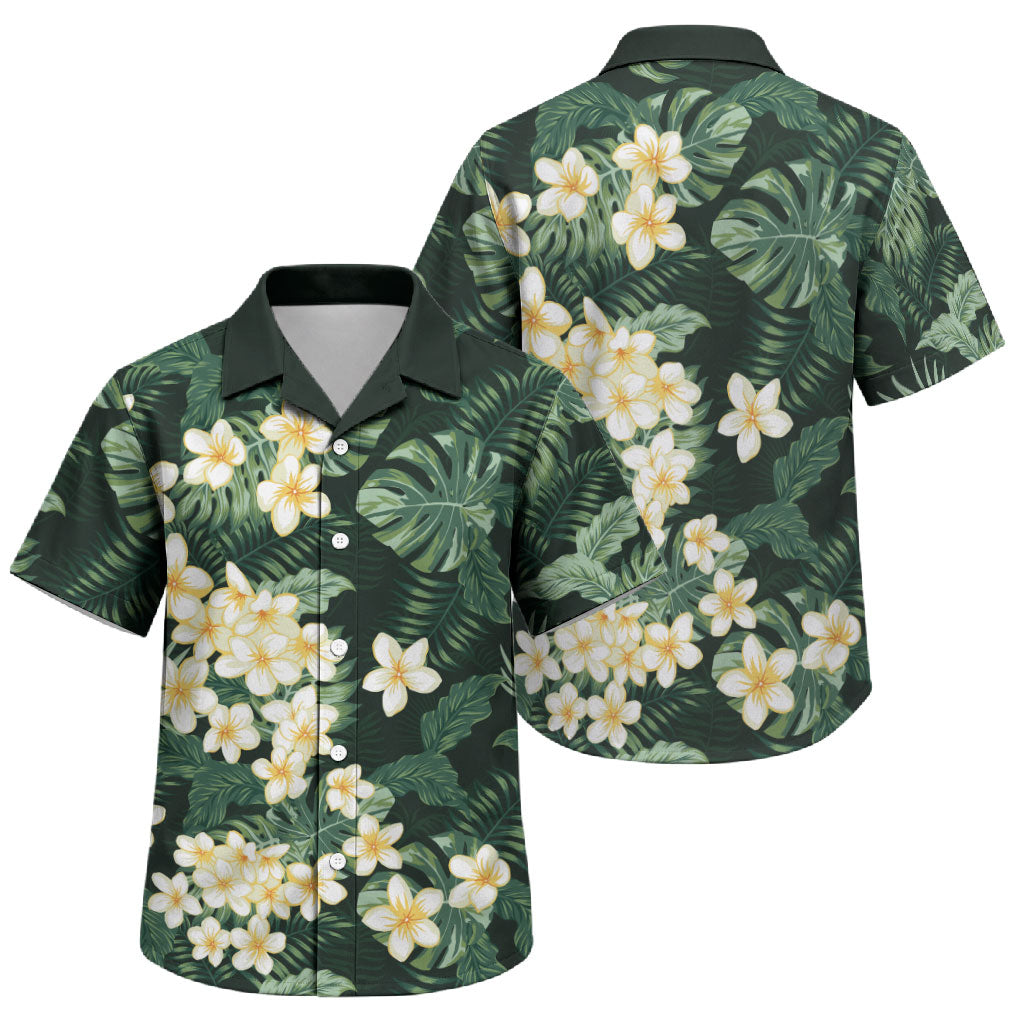 Hawaii Plumeria Tropical Leaves Family Matching Summer Maxi Dress and Hawaiian Shirt Monstera Calathea Palm Fronds