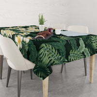 Hawaii Plumeria Tropical Leaves Tablecloth Monstera Calathea Palm Fronds
