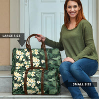 Hawaii Plumeria Tropical Leaves Travel Bag Monstera Calathea Palm Fronds
