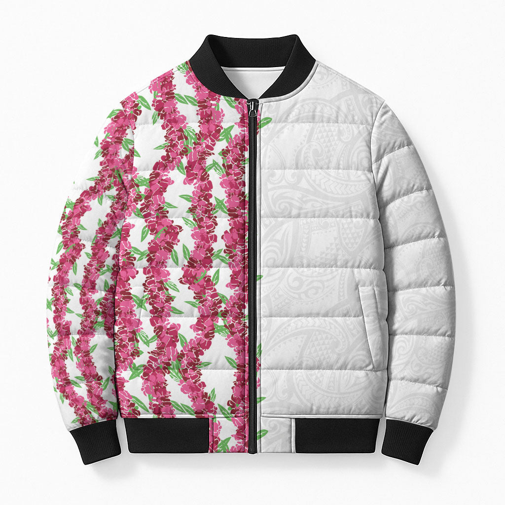 Hawaii Aalii Lei Bomber Puffer Jacket Aalii Ku Makani