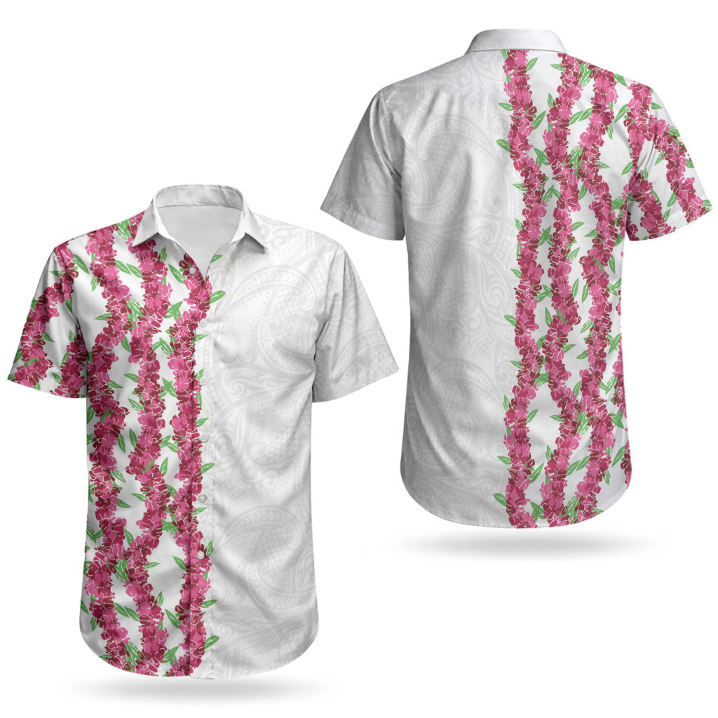 Hawaii Aalii Lei Couples Matching Long Sleeve Bodycon Dress and Hawaiian Shirt Aalii Ku Makani