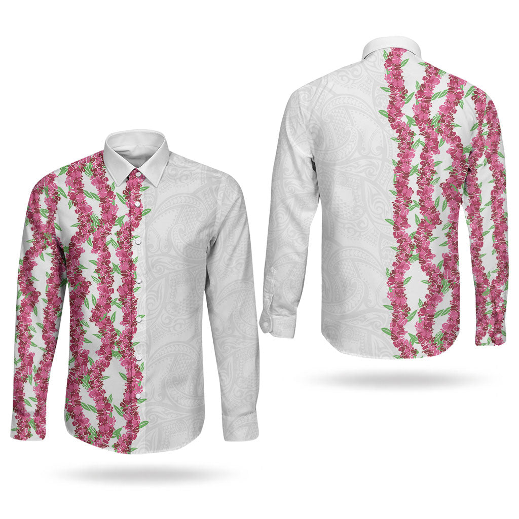 Hawaii Aalii Lei Couples Matching Summer Maxi Dress and Long Sleeve Button Shirt Aalii Ku Makani