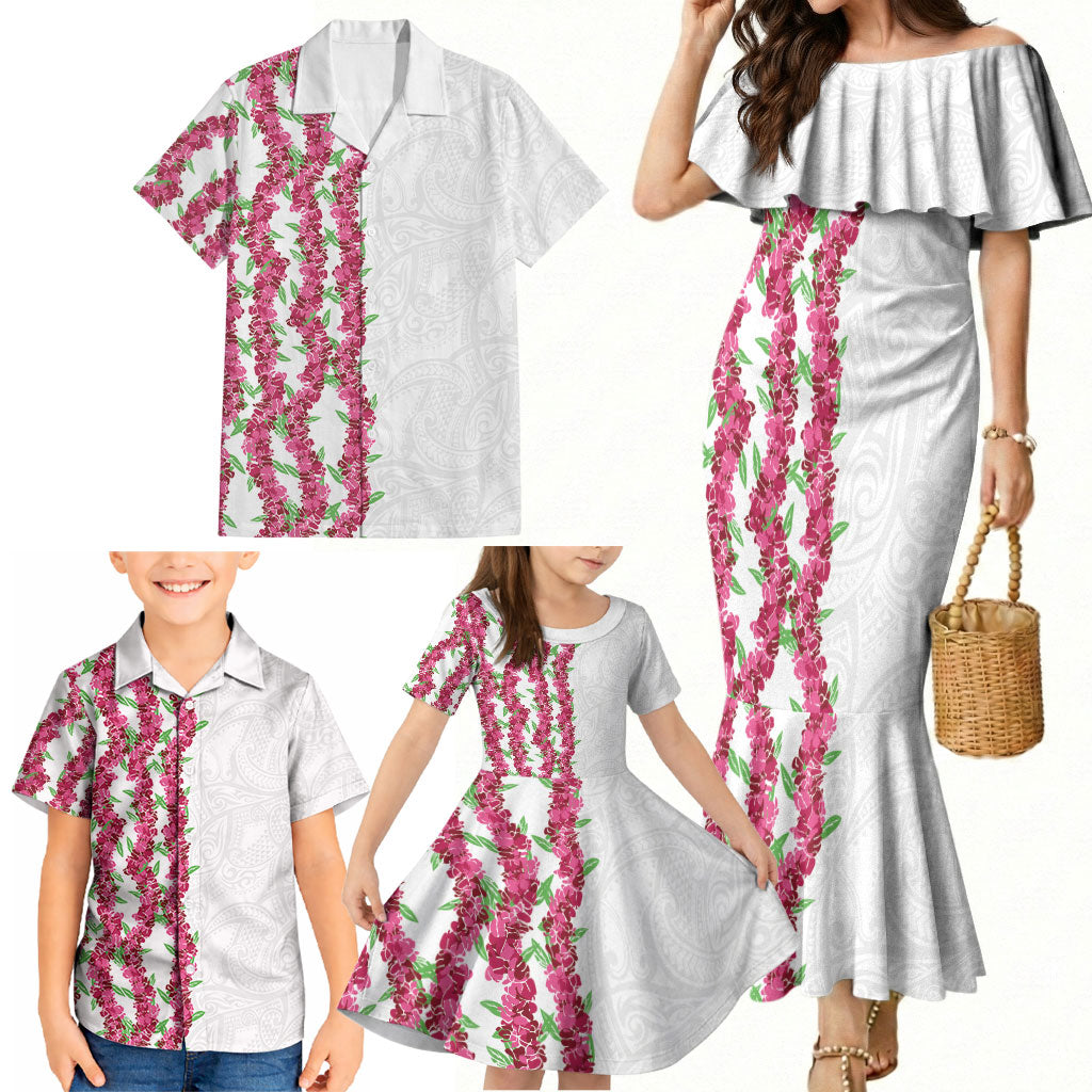 Hawaii Aalii Lei Family Matching Mermaid Dress and Hawaiian Shirt Aalii Ku Makani LT01 - Polynesian Pride