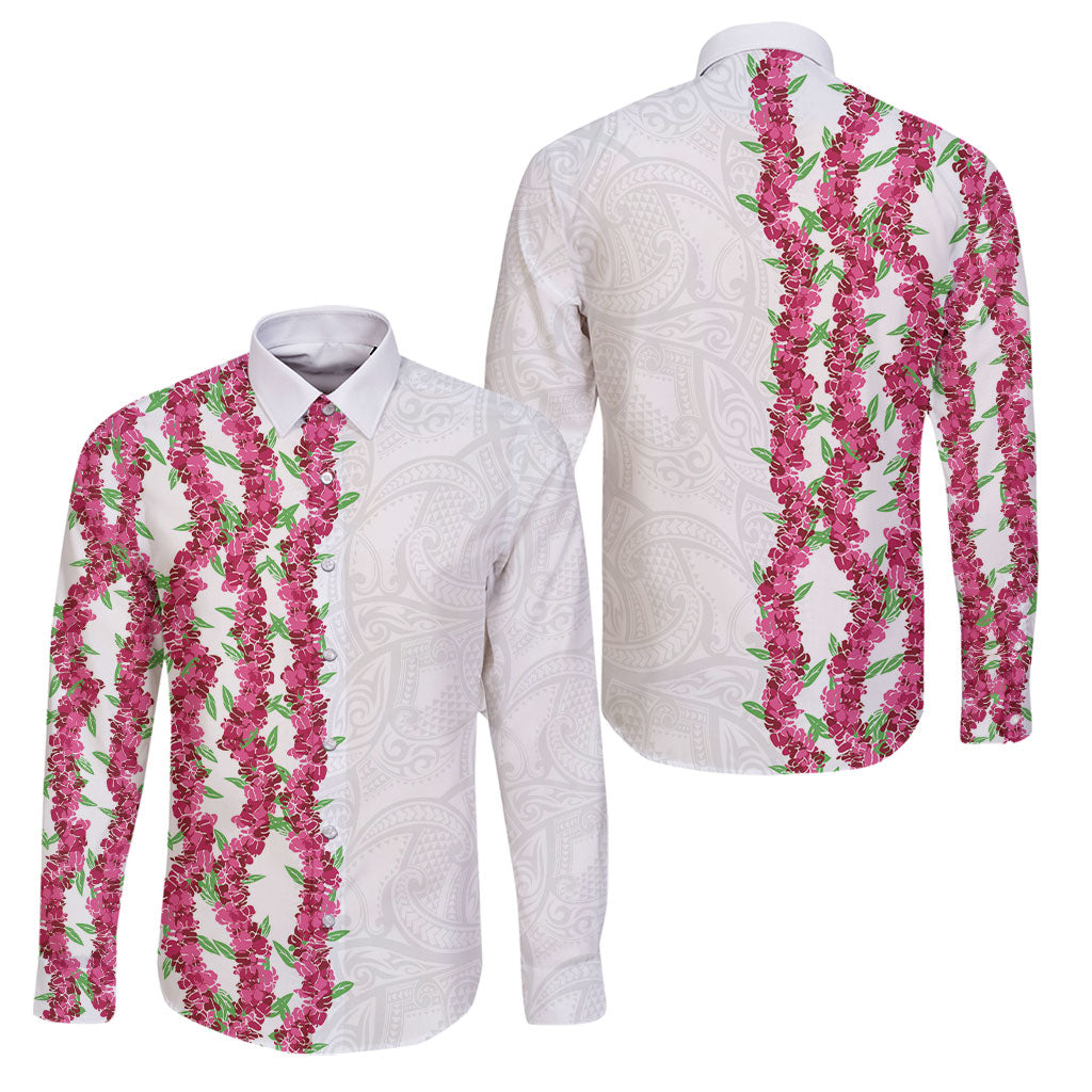 Hawaii Aalii Lei Family Matching Off The Shoulder Long Sleeve Dress and Hawaiian Shirt Aalii Ku Makani