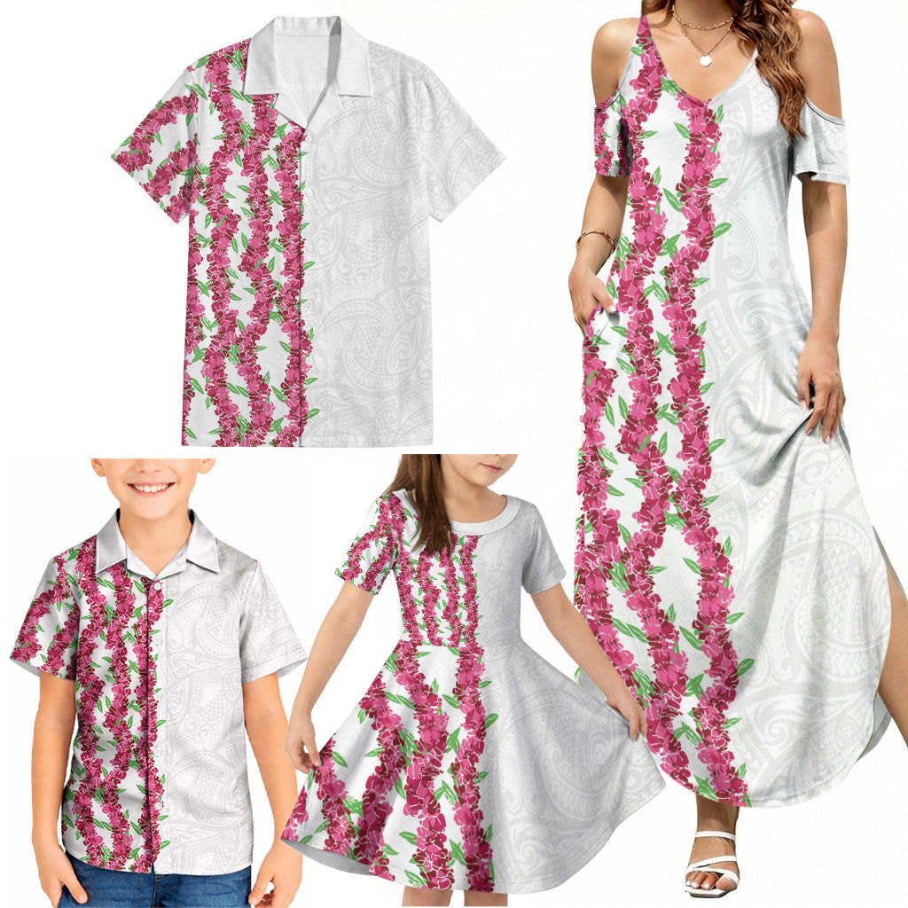 Hawaii Aalii Lei Family Matching Summer Maxi Dress and Hawaiian Shirt Aalii Ku Makani LT01 - Polynesian Pride