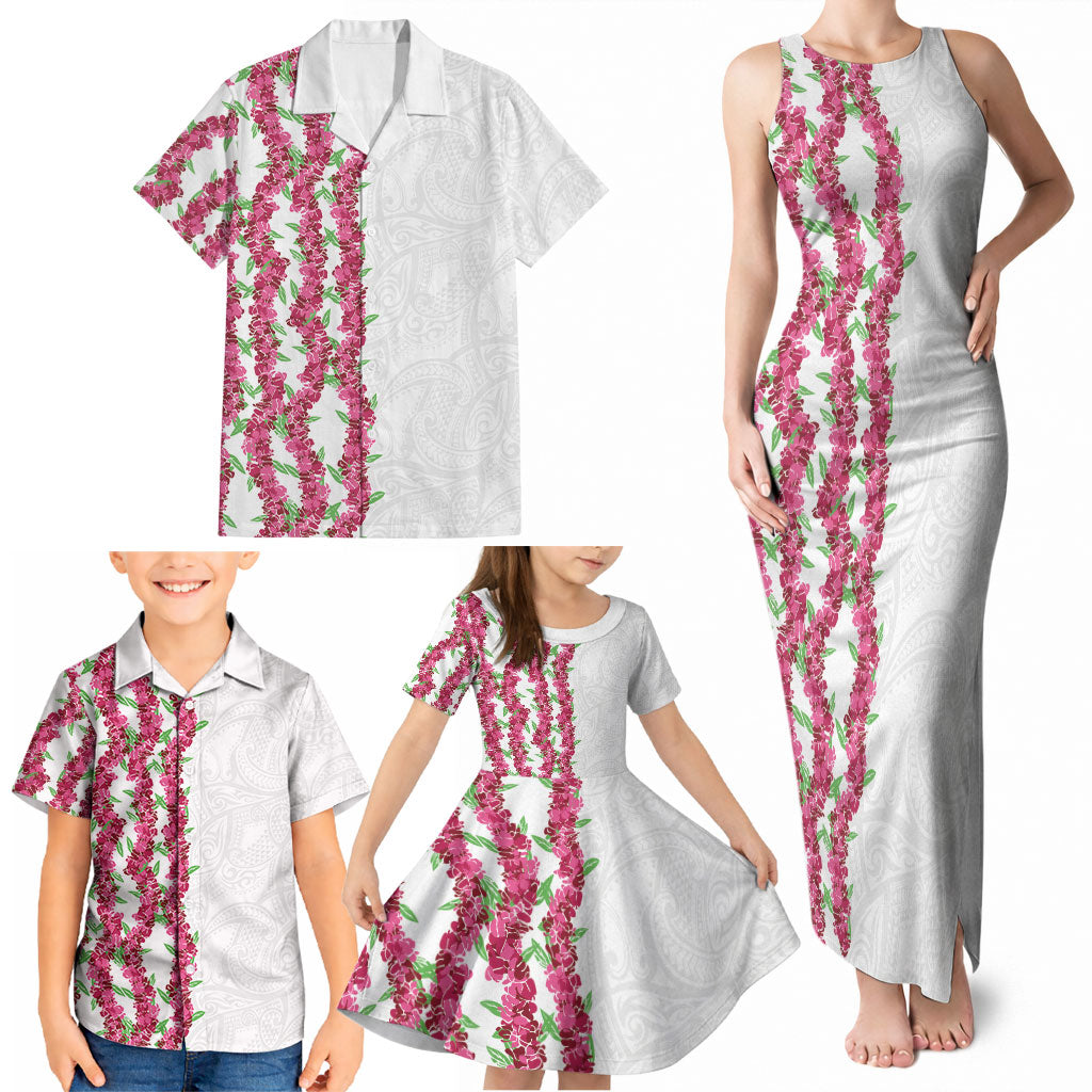 Hawaii Aalii Lei Family Matching Tank Maxi Dress and Hawaiian Shirt Aalii Ku Makani LT01 - Polynesian Pride