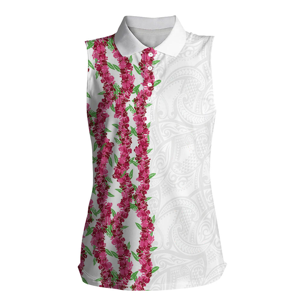 Hawaii Aalii Lei Women Sleeveless Polo Shirt Aalii Ku Makani