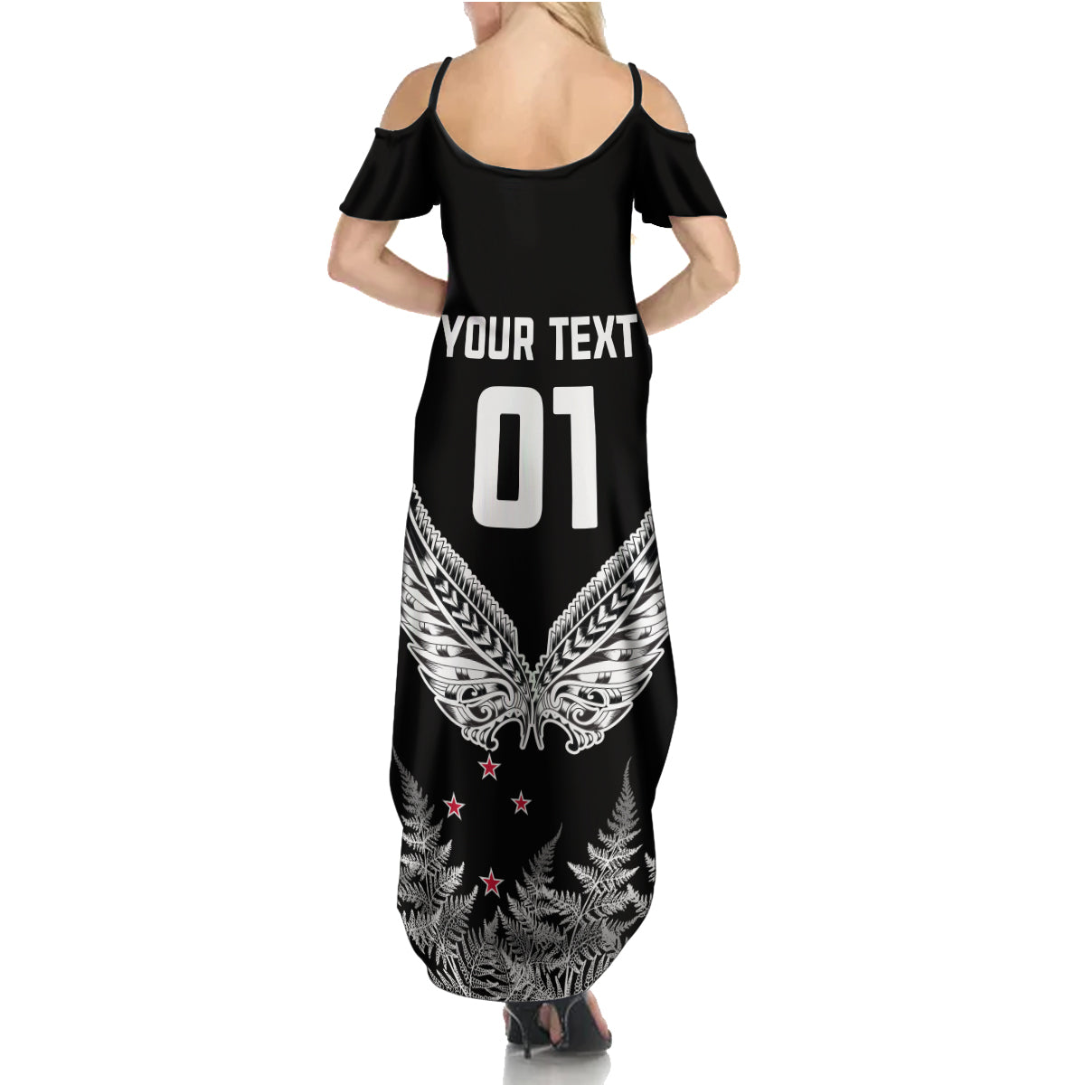 Custom New Zealand Rugby Summer Maxi Dress NZ Opango Forever Silver Fern Heart LT01 - Polynesian Pride