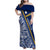 Nauru Independence Day Family Matching Off Shoulder Maxi Dress and Hawaiian Shirt Repubrikin Naoero Gods Will First LT01 Mom's Dress Blue - Polynesian Pride