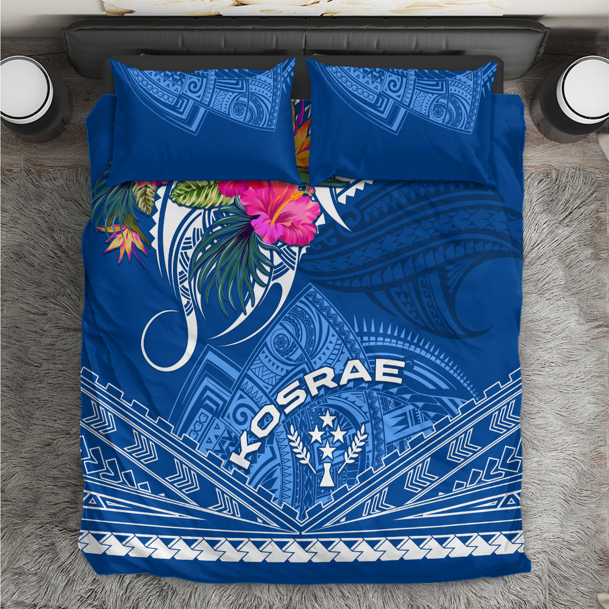 Kosrae Constitution Day Bedding Set Kusaie Special Style LT01 Blue - Polynesian Pride