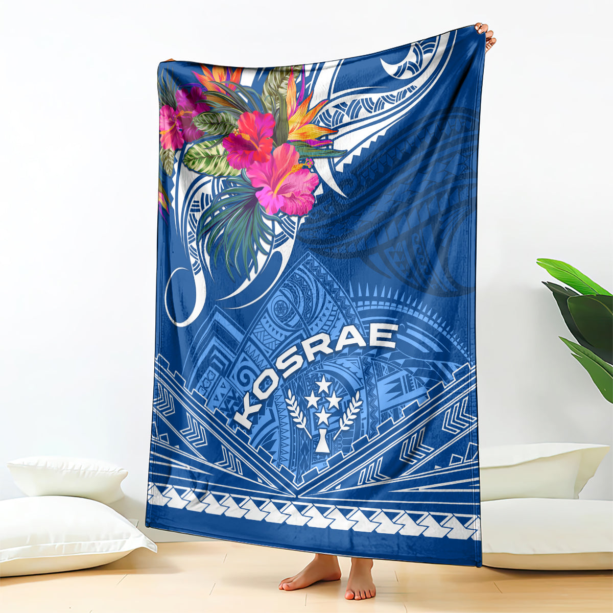 Kosrae Constitution Day Blanket Kusaie Special Style LT01 Blue - Polynesian Pride