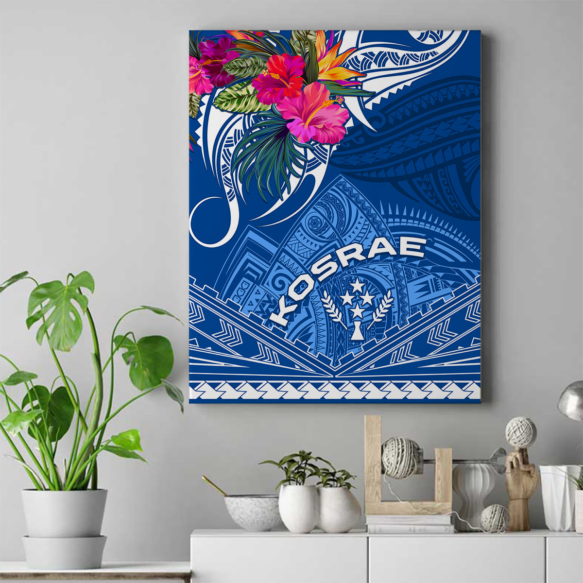 Kosrae Constitution Day Canvas Wall Art Kusaie Special Style LT01 Blue - Polynesian Pride