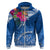 Kosrae Constitution Day Hoodie Kusaie Special Style LT01 Zip Hoodie Blue - Polynesian Pride