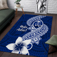 Hafa Adai Guam Area Rug Polynesian Floral Blue Pattern LT01 Blue - Polynesian Pride