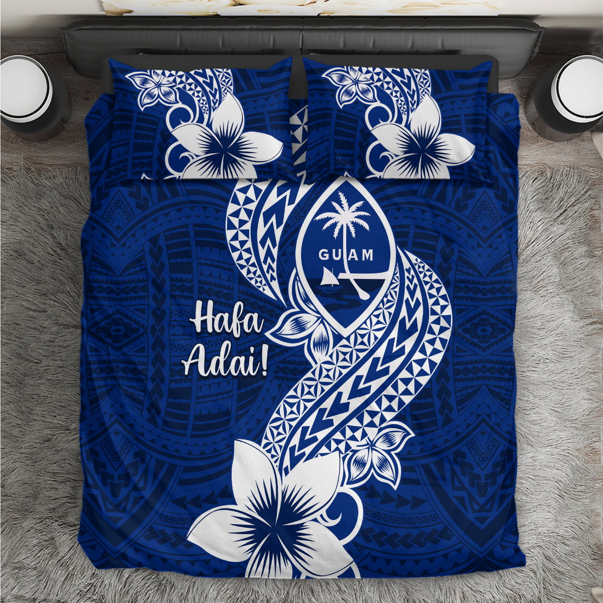 Hafa Adai Guam Bedding Set Polynesian Floral Blue Pattern LT01 Blue - Polynesian Pride