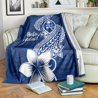 Hafa Adai Guam Blanket Polynesian Floral Blue Pattern LT01 - Polynesian Pride