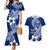 Hafa Adai Guam Couples Matching Mermaid Dress and Hawaiian Shirt Polynesian Floral Blue Pattern LT01 Blue - Polynesian Pride