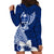 Hafa Adai Guam Hoodie Dress Polynesian Floral Blue Pattern LT01 - Polynesian Pride