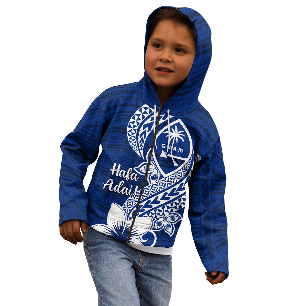 Hafa Adai Guam Kid Hoodie Polynesian Floral Blue Pattern LT01 - Polynesian Pride