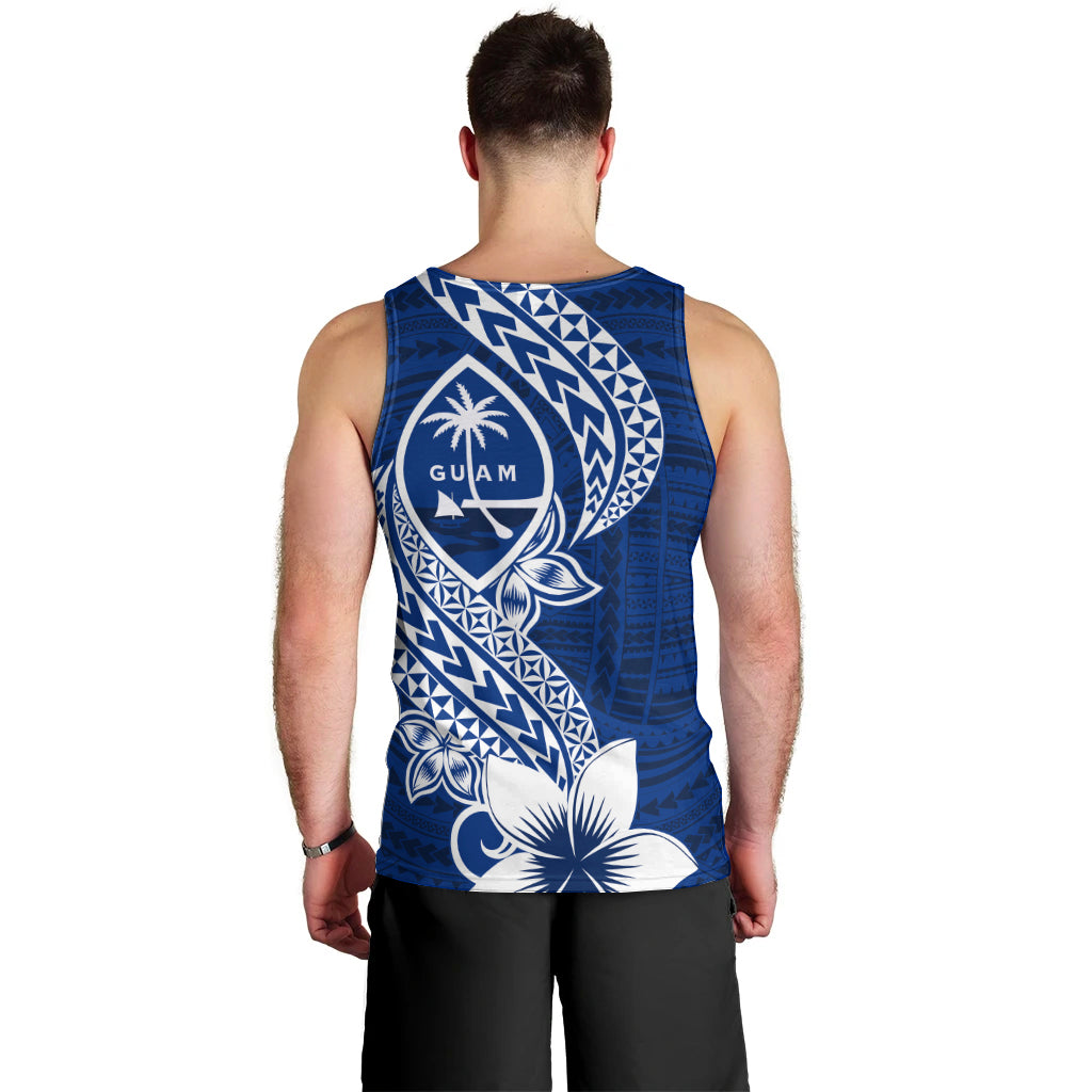 Hafa Adai Guam Men Tank Top Polynesian Floral Blue Pattern LT01 - Polynesian Pride
