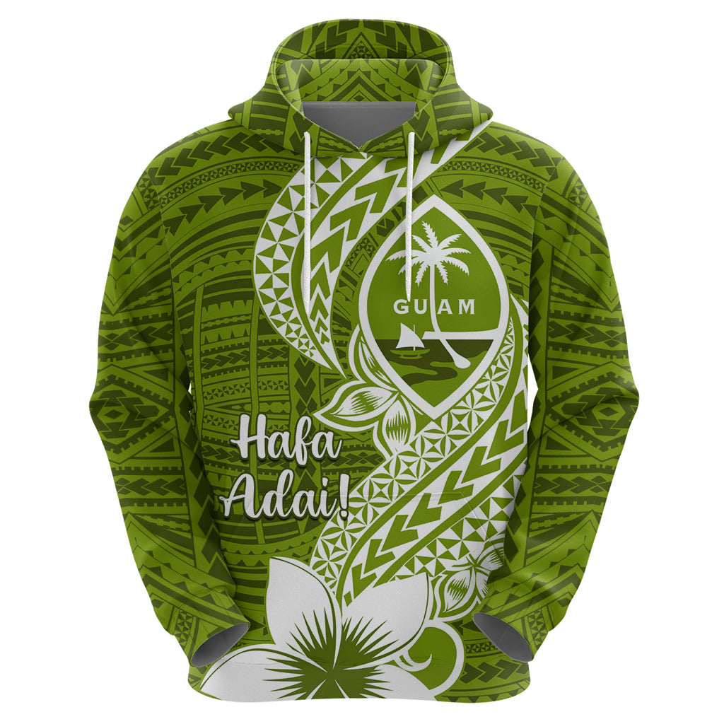 Hafa Adai Guam Zip Hoodie Polynesian Olive Green Blue Pattern LT01 - Polynesian Pride