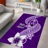 Hafa Adai Guam Area Rug Polynesian Floral Purple Pattern LT01 - Polynesian Pride