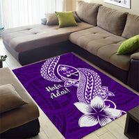 Hafa Adai Guam Area Rug Polynesian Floral Purple Pattern LT01 - Polynesian Pride