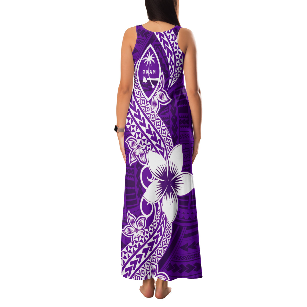 Hafa Adai Guam Family Matching Tank Maxi Dress and Hawaiian Shirt Polynesian Floral Purple Pattern LT01 - Polynesian Pride