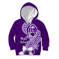 Hafa Adai Guam Kid Hoodie Polynesian Floral Purple Pattern LT01 Hoodie Purple - Polynesian Pride