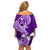 Hafa Adai Guam Off Shoulder Short Dress Polynesian Floral Purple Pattern LT01 - Polynesian Pride