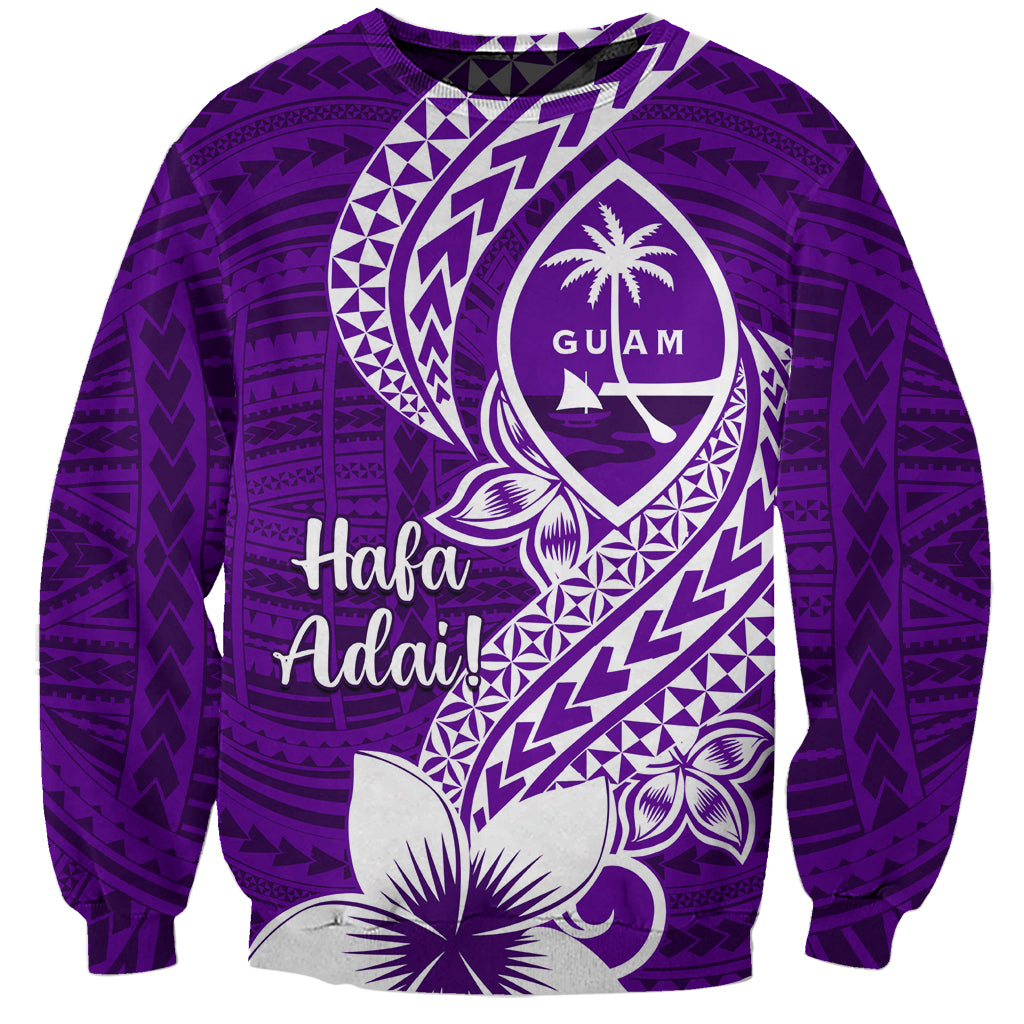 Hafa Adai Guam Sweatshirt Polynesian Floral Purple Pattern LT01 Unisex Purple - Polynesian Pride