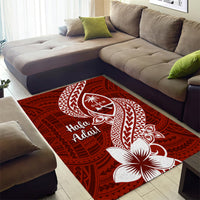 Hafa Adai Guam Area Rug Polynesian Floral Red Pattern LT01 - Polynesian Pride