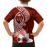 Hafa Adai Guam Family Matching Puletasi Dress and Hawaiian Shirt Polynesian Floral Red Pattern LT01 - Polynesian Pride