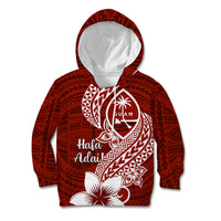 Hafa Adai Guam Kid Hoodie Polynesian Floral Red Pattern LT01 Hoodie Red - Polynesian Pride