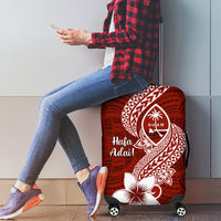 Hafa Adai Guam Luggage Cover Polynesian Floral Red Pattern LT01 - Polynesian Pride