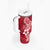 Hafa Adai Guam Tumbler With Handle Polynesian Floral Red Pattern